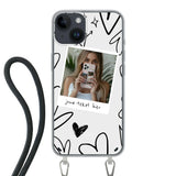 Apple iPhone 14 Crossbody case (back printed, transparent)