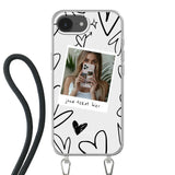 Apple iPhone 16e Crossbody case (back printed, transparent)
