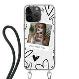 Apple iPhone 14 Pro Max Crossbody case (back printed, transparent)