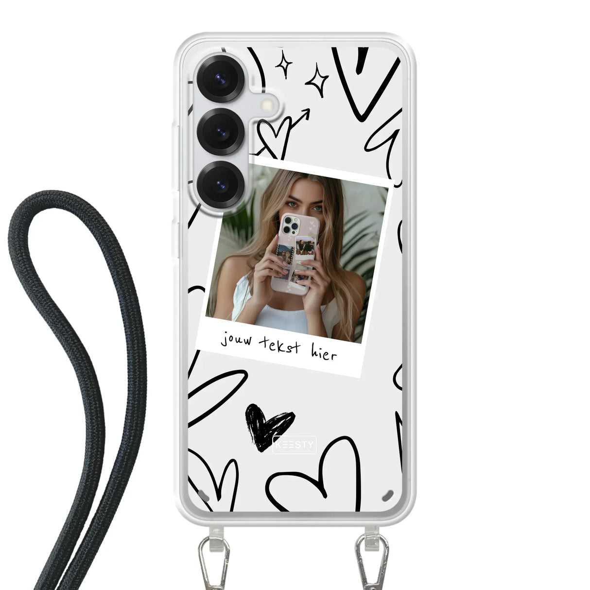 Samsung Galaxy S25 Crossbody case (back printed, transparent)