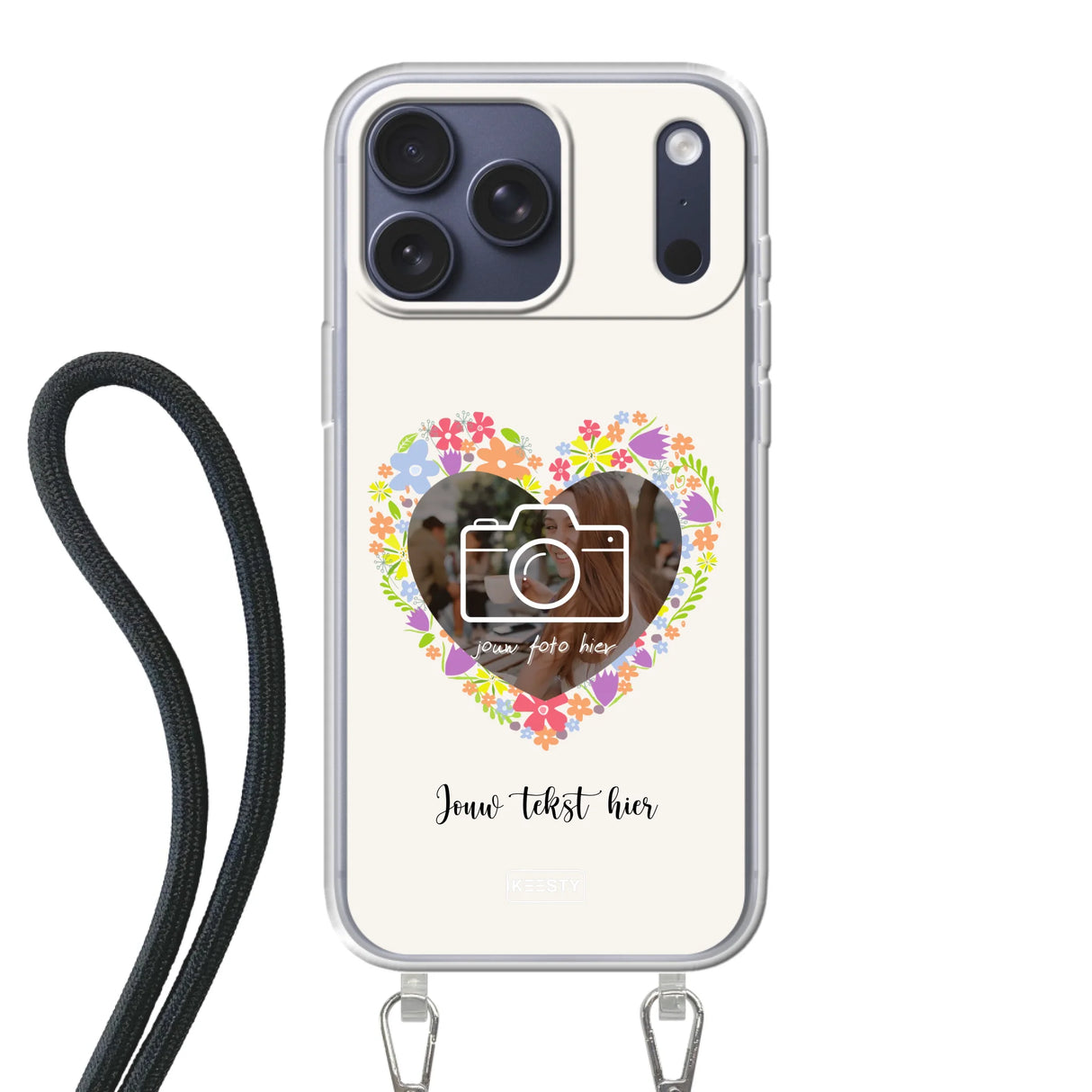 Apple iPhone 17 Pro Max Crossbody case (back printed, transparent)