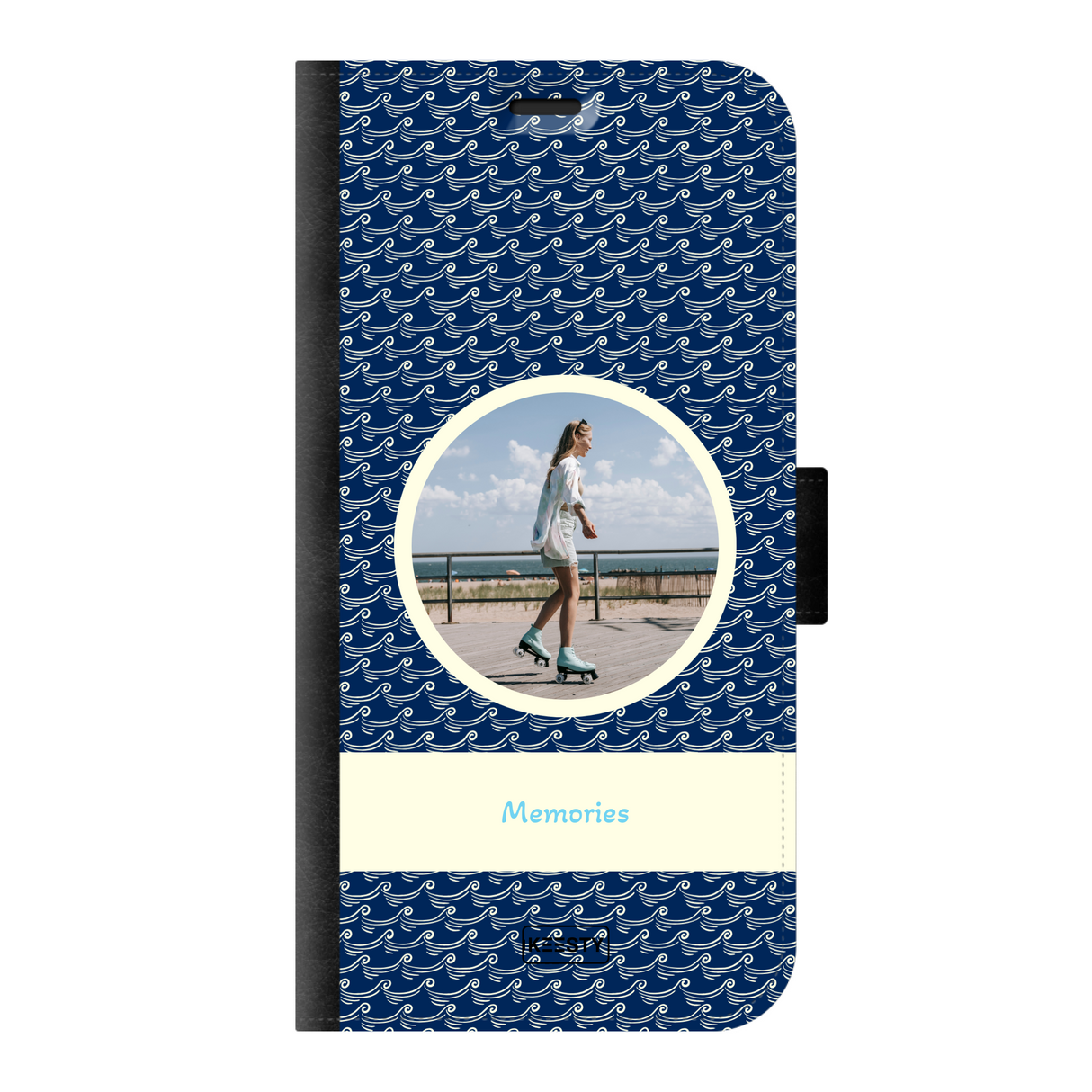Telefoonhoesje ontwerpen portemonnee waves 1 