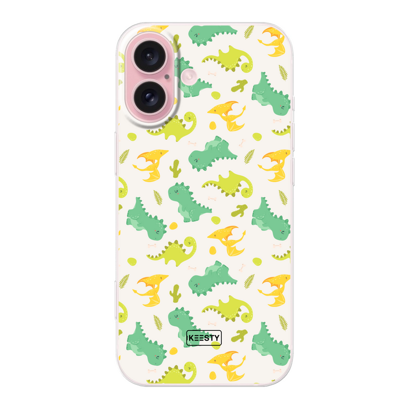 Telefoonhoesje maken Dino geel en groen