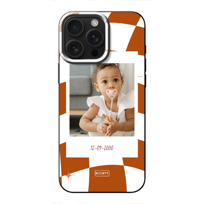 Telefoonhoesje met foto in retro stijl rood