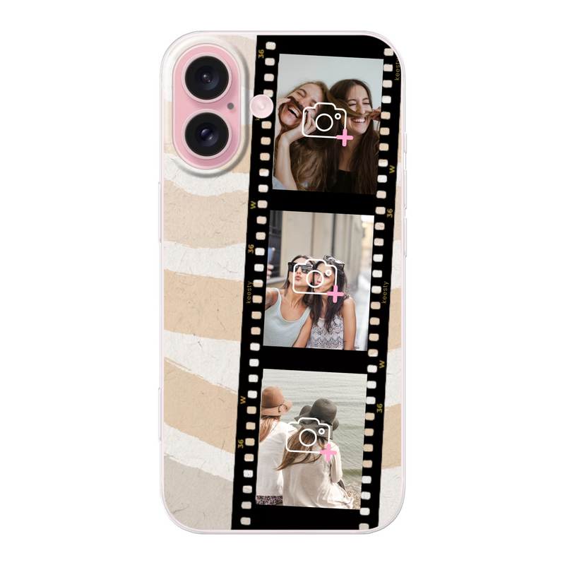 Telefoonhoesje maken in filmrol design in beige strepen